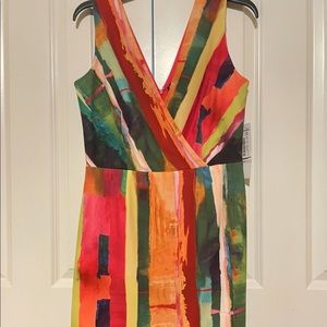 Leslie Fay Multi Color Dress Size 6, Brand New